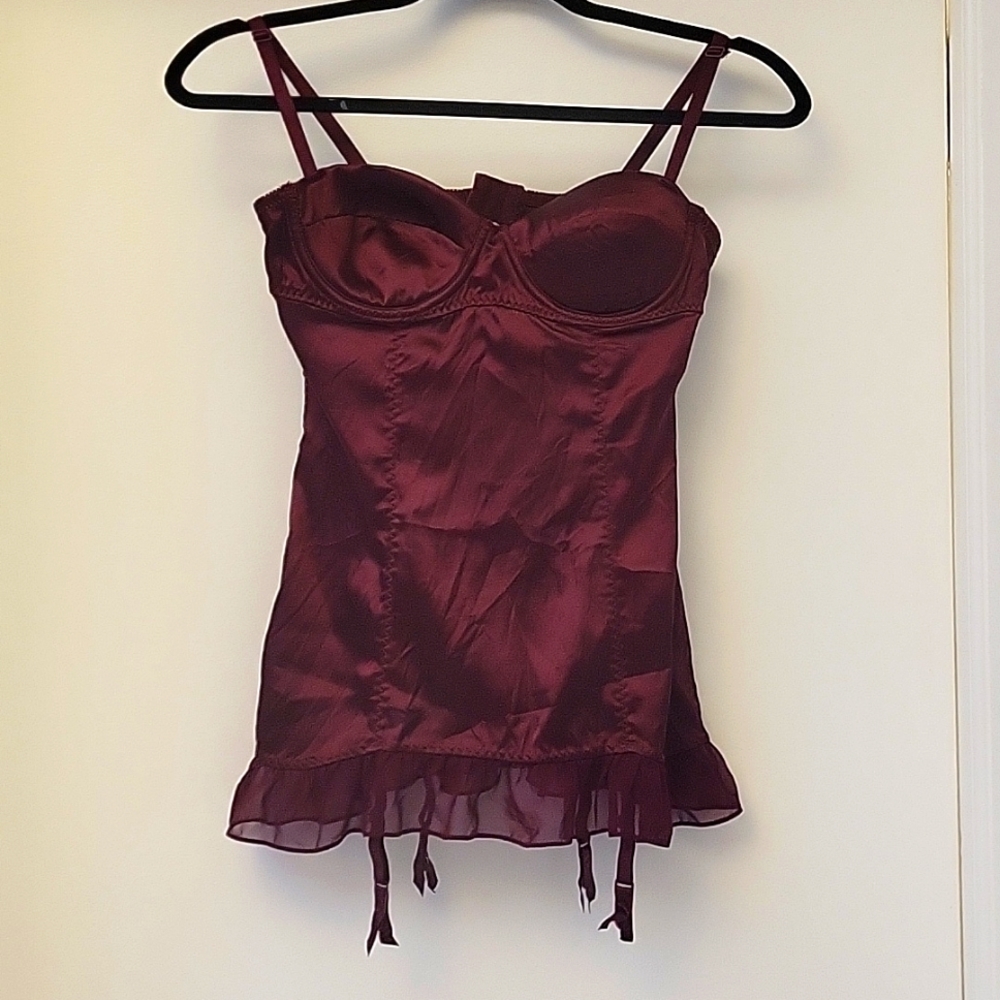 Victoria's secrets sexy little thing, size 34B, red wine color.